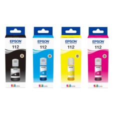EP-112, 4 Bottle set of Genuine OEM Epson Pigment Based Ink.