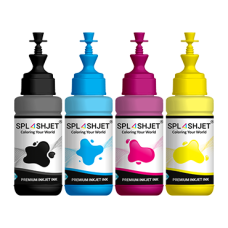 4 Bottle set of CMYK Dye Sublimation Ink for Epson EcoTank Printers using 664 Series Inks.